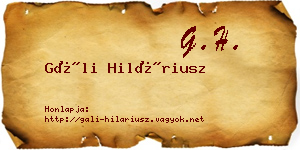 Gáli Hiláriusz névjegykártya